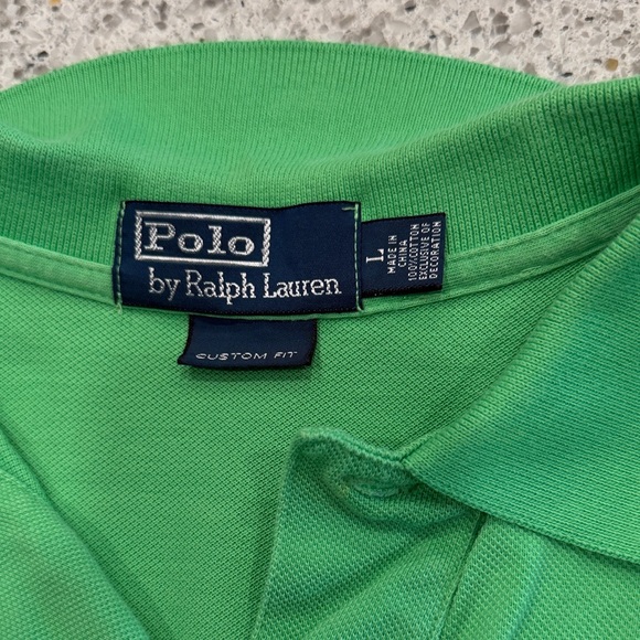 Polo Ralph Lauren Polo Shirt Green and Purple Big Pony Size Large - Picture 2 of 6